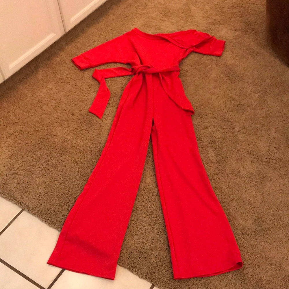 NEW off the shoulder red jumpsuit size small